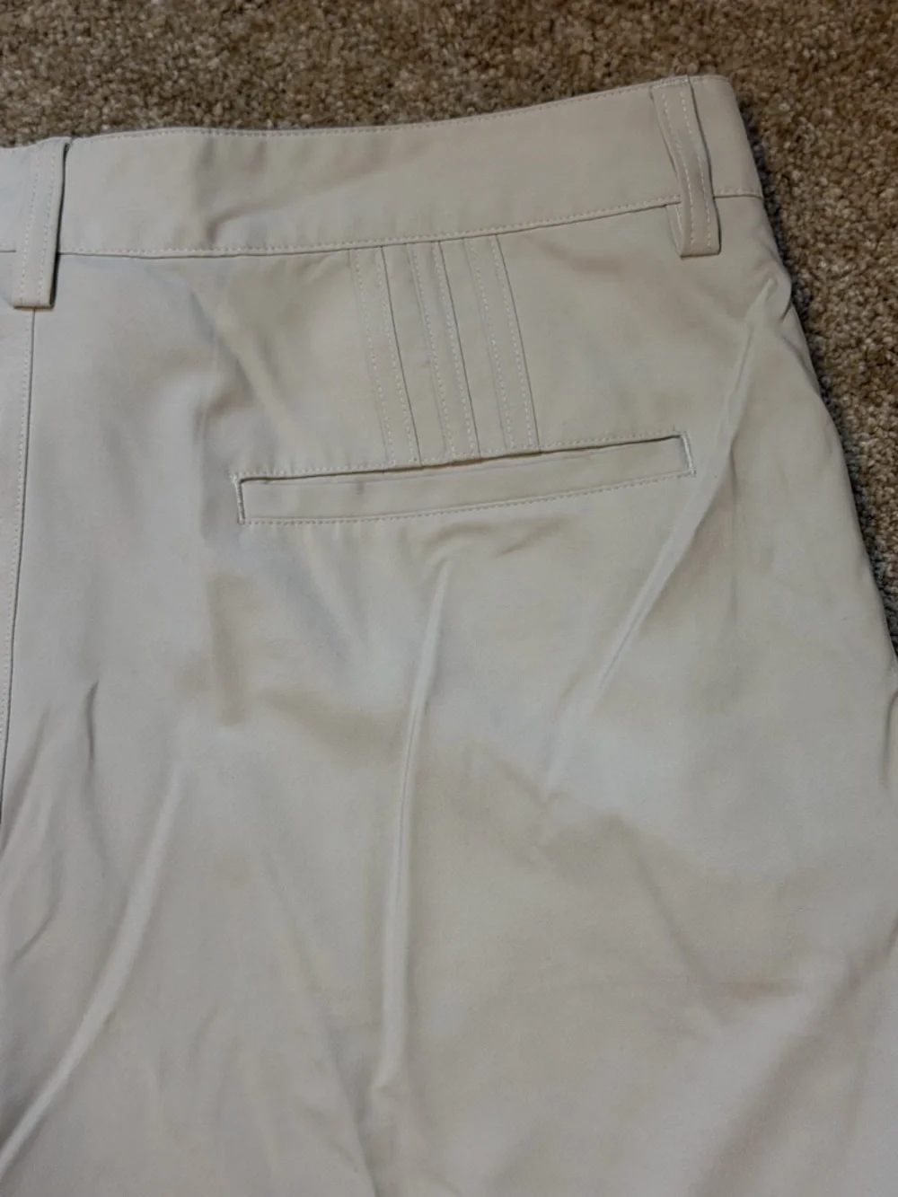 adidas Men's Flat Front Tan Golf Shorts